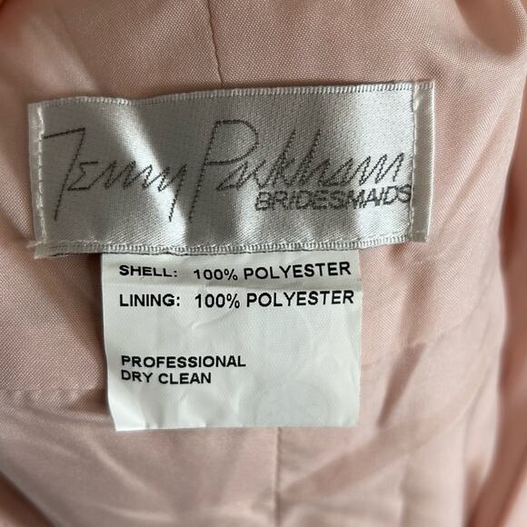 JENNY PACKHAM V-neck Cross Back Crystal Belt Blush Gown - Picture 7 of 9